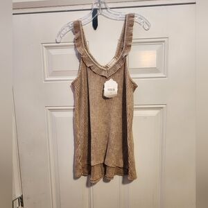 Altar'd State Ruffled Tan Camisole
